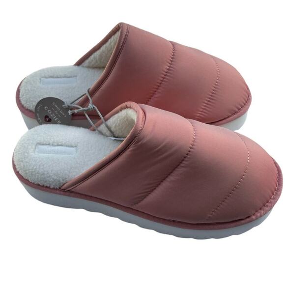 NWT Anthropologie Maeve Puffy Platform Slippers Size L 10-11 Rose Pink Comfy - Picture 2 of 6